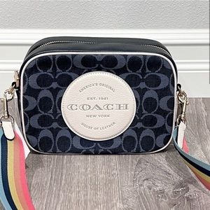 NWT Coach, Dempsey Denim Camera Crossbody